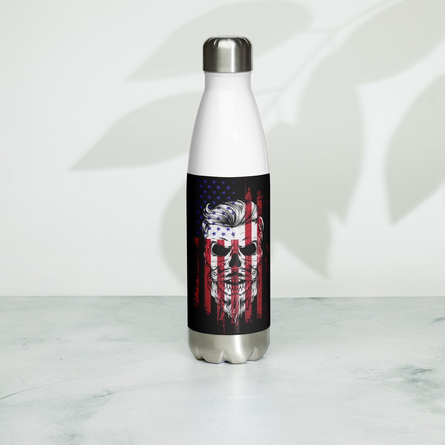 Flag Skull Stainless Steel Water Bottle