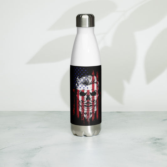 Flag Skull Stainless Steel Water Bottle