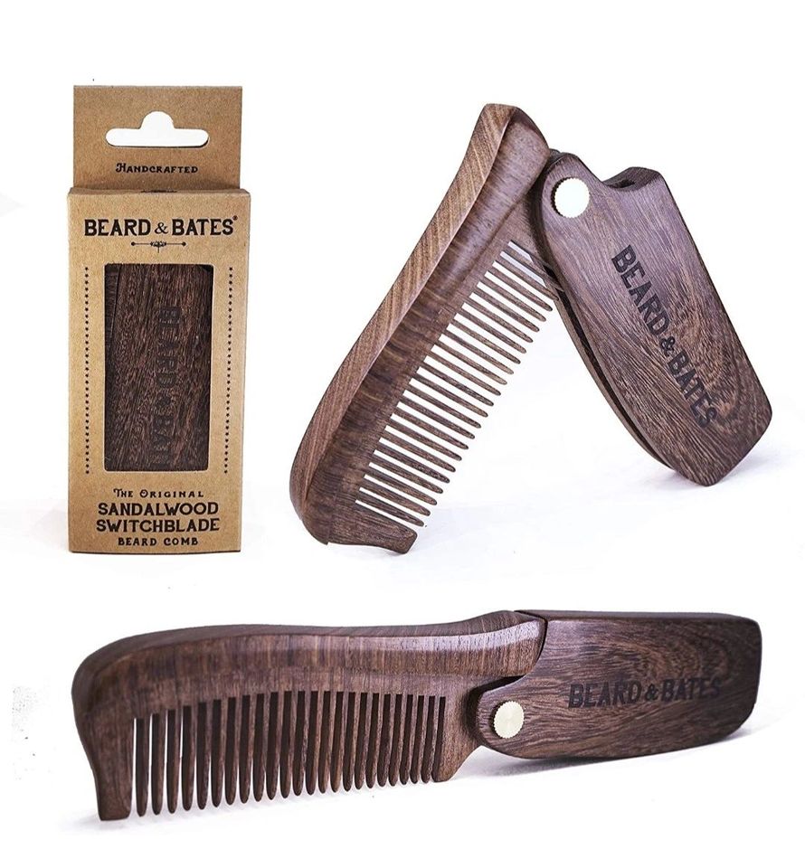 Sandalwood Switchblade Beard Comb