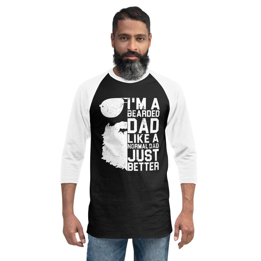 Bearded Dad 3/4 sleeve raglan shirt