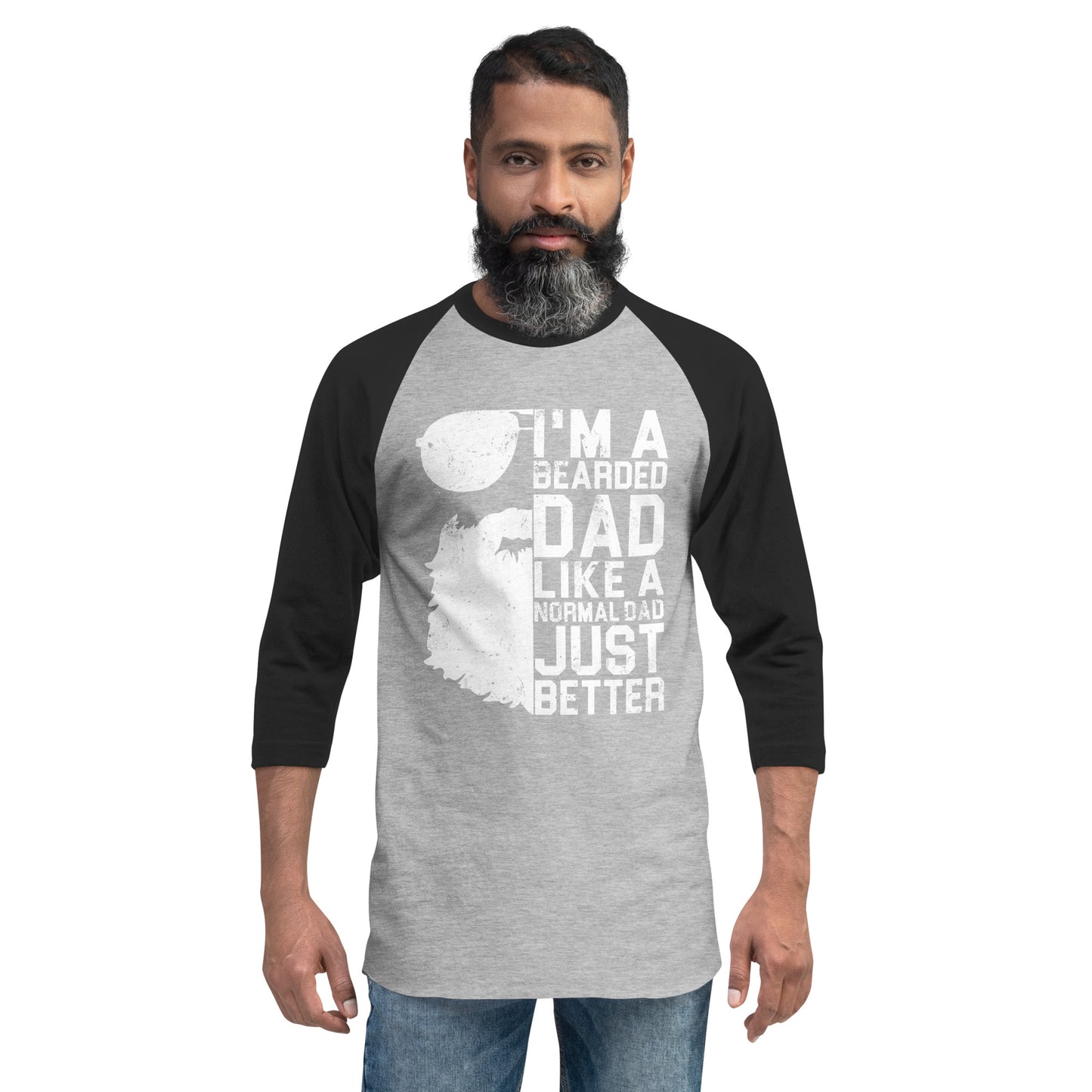 Bearded Dad 3/4 sleeve raglan shirt