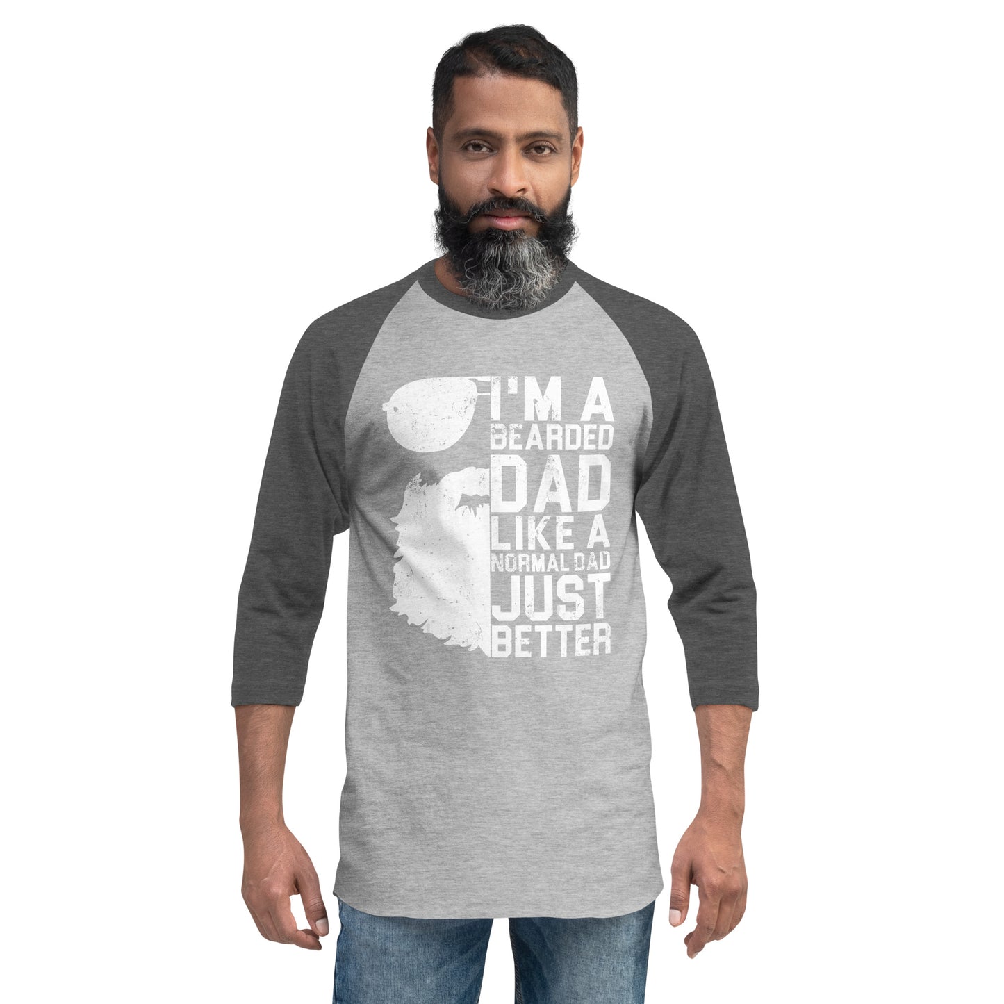 Bearded Dad 3/4 sleeve raglan shirt