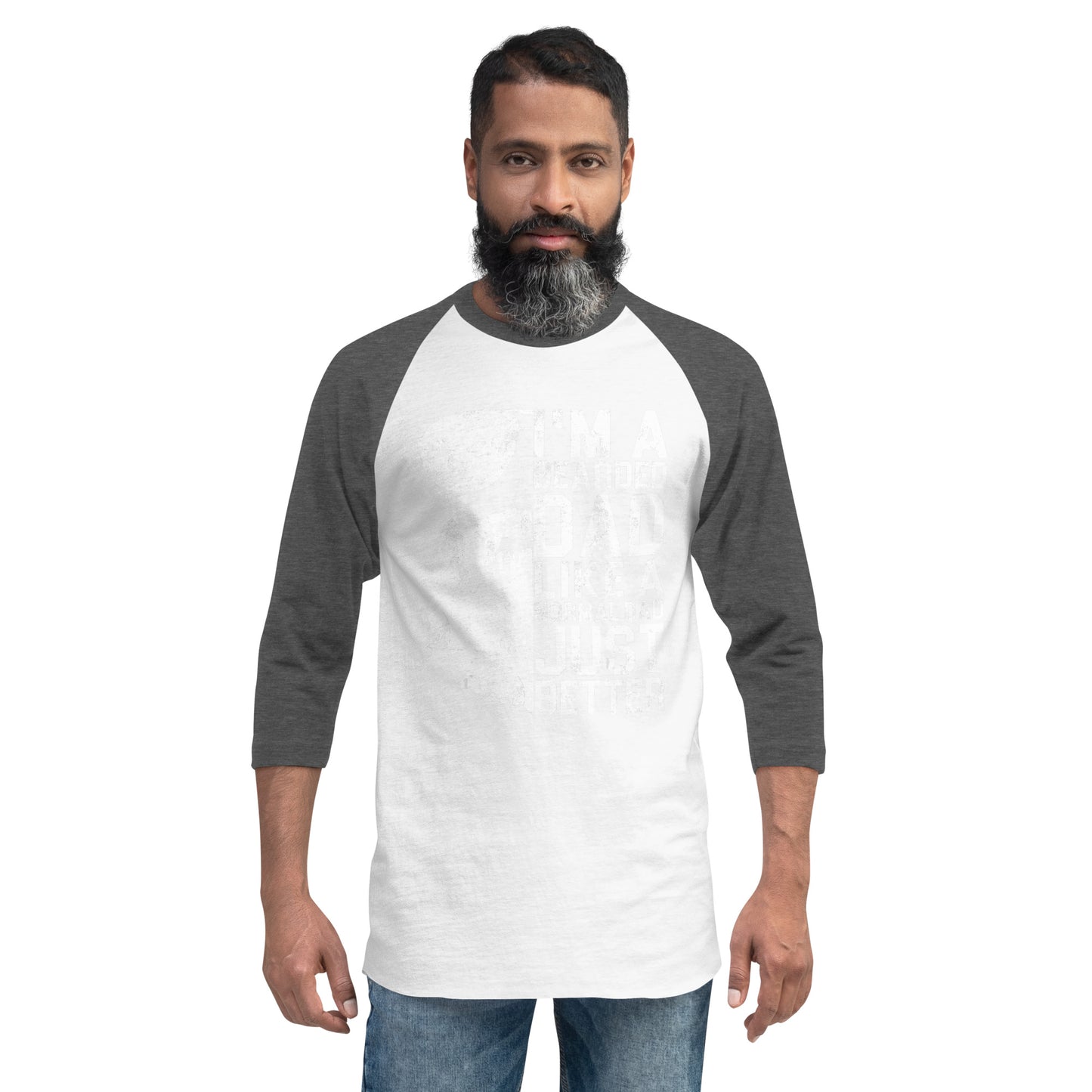 Bearded Dad 3/4 sleeve raglan shirt