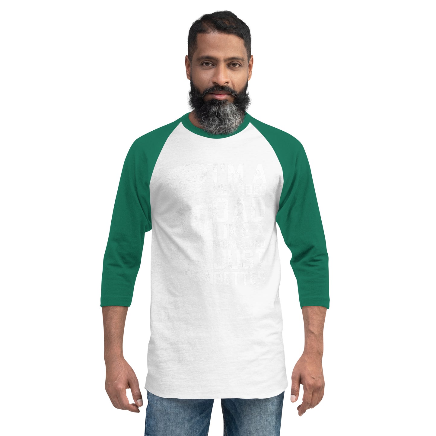 Bearded Dad 3/4 sleeve raglan shirt